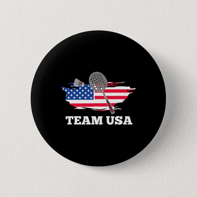 American USA Team Shuttle Racket Badminton Player Knapp (Framsida)