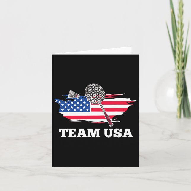 American USA Team Shuttle Racket Badminton Player Kort (Framsida)