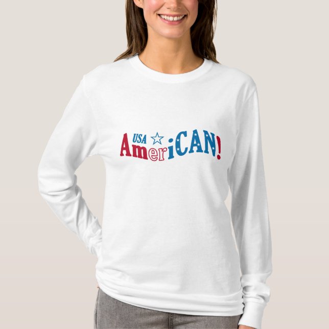 AmeriCAN! - välj stil, anpassa Tee (Framsida)