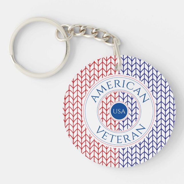 AMERICAN VETERAN Round Acrylic Keychain (Framsidan)