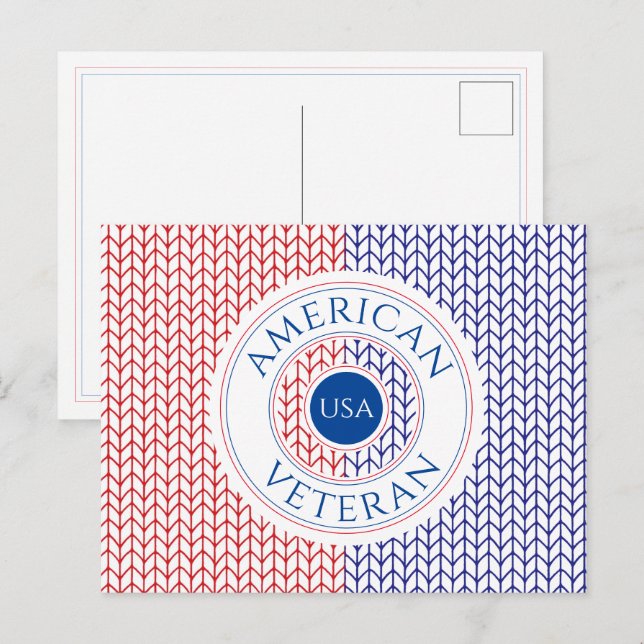 AMERICAN VETERAN-vykort Vykort (Fram/baksida)