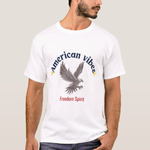 American Vibes Freedom Spirit Eagle Retro T Shirt