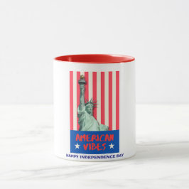 "American Vibes" Statue Liberty Red Rand Anpassnin Mugg