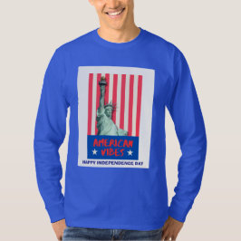 "American Vibes" Statue Liberty Red Rand Anpassnin T Shirt