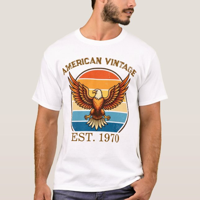 American Vintage Eagle Est 1970 T-Shirt (Framsida)