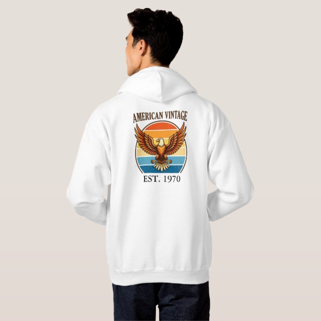American Vintage Eagle Sunset Est 1970 Hoodie (Hel baksida)