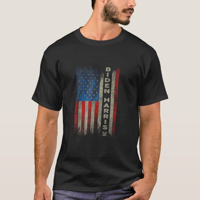 American Vintage Flagga Biden Harris 2024 T Shirt (Framsida)