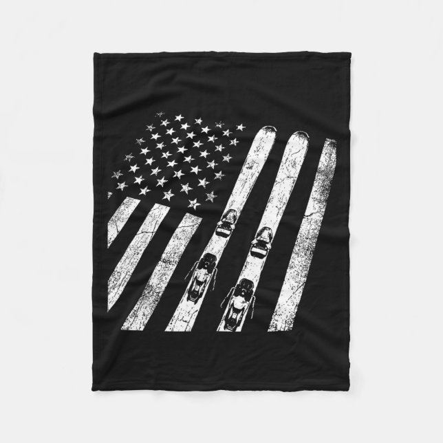 American vintage skiing ski winter mountain usaAme Fleecefilt (Framsidan)