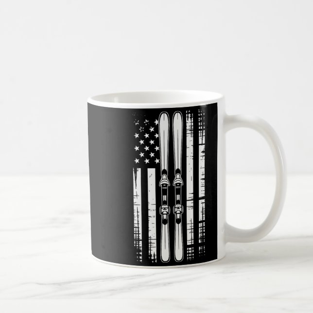 American vintage skiing ski winter mountain usaAme Kaffemugg (Höger)