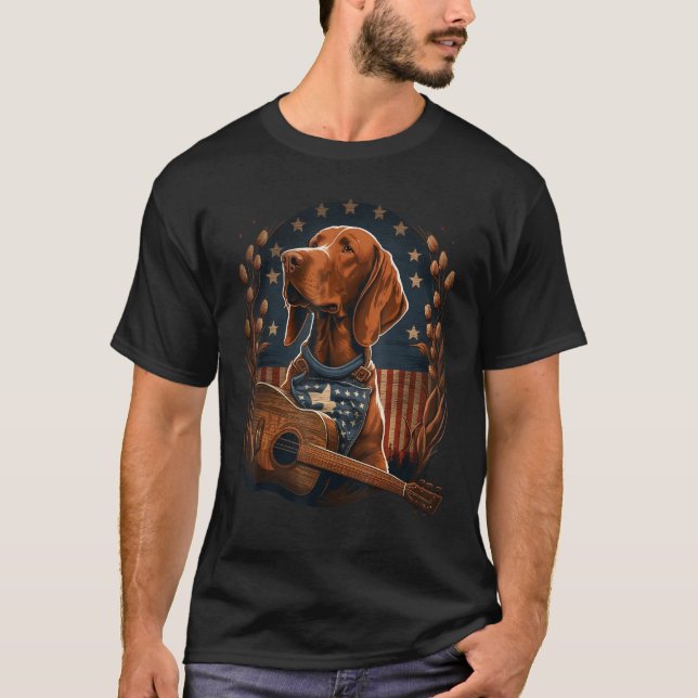 American Vizsla Guitar USA County Music T Shirt (Framsida)