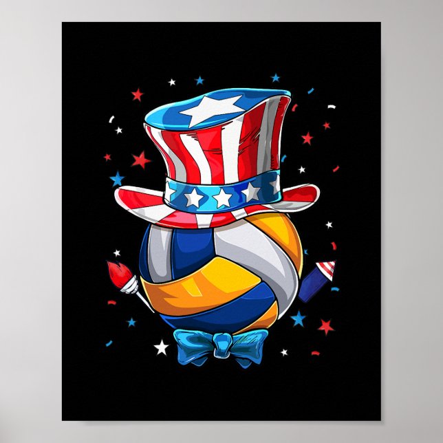 American Volleyball Fireworks 4:e juli Poster (Framsidan)