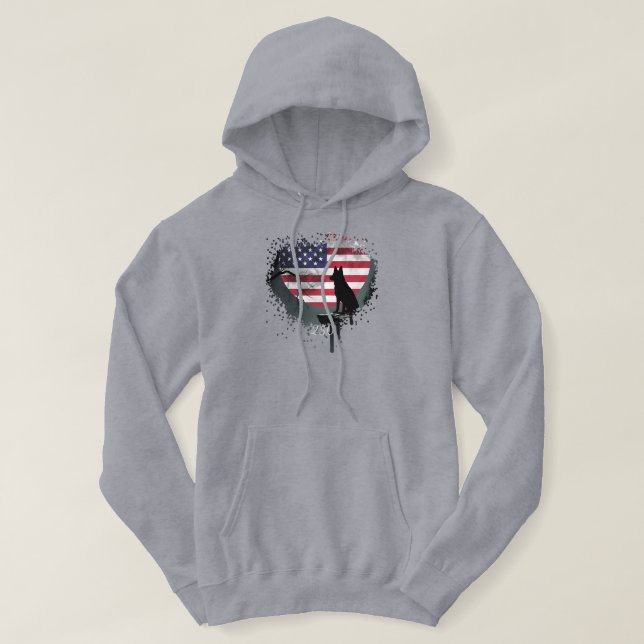American Watchdog - German Shepherd Hoodie (Design framsida)