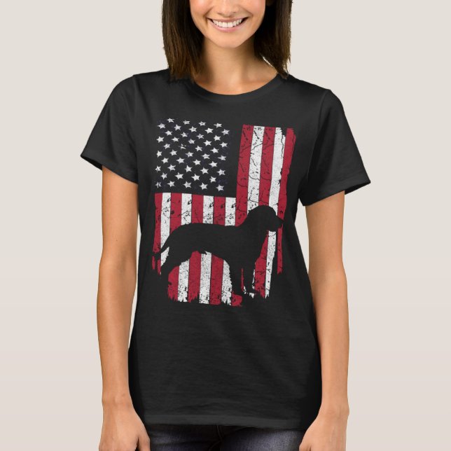 American Water Spaniel Dog Mom Dad  4th Of July US T Shirt (Framsida)