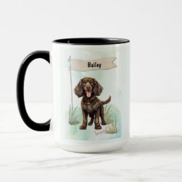 American Water Spaniel Watercolor Personalized Dog Mugg