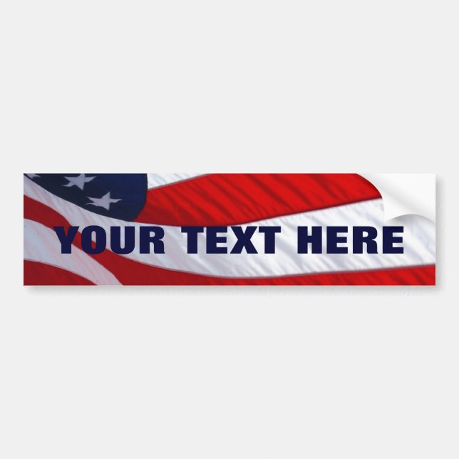 American Wave Flagga Bumper Sticker Bildekal (Framsidan)