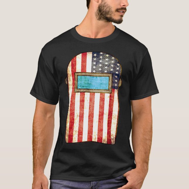 American Welder Shirt US Flagga Welding Huva Gift  T Shirt (Framsida)