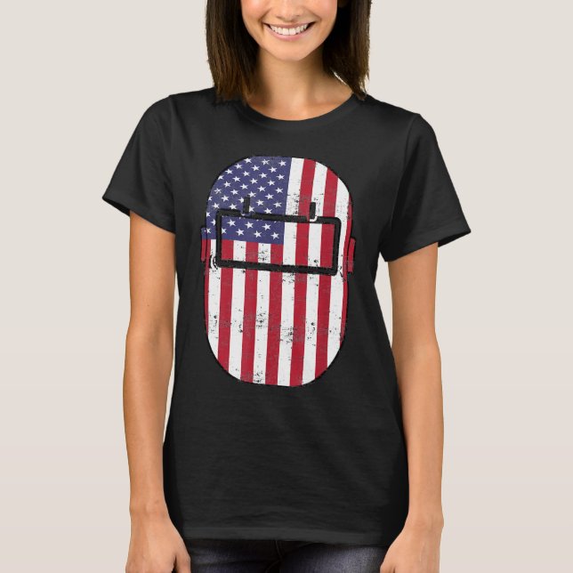 American Welder US Flagga Welding Huva Gift 4nftp T Shirt (Framsida)