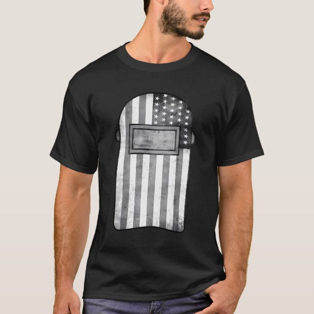 American Welder US Flagga Welding Huva Gift T Shirt (Framsida)