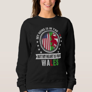 American Welsh Flagga Heart från Wales American Pa T Shirt