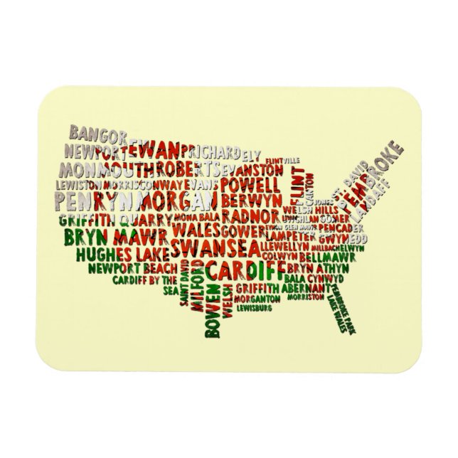 American Welsh Red Dragon Karta Flexi Magnet (Horisontell)