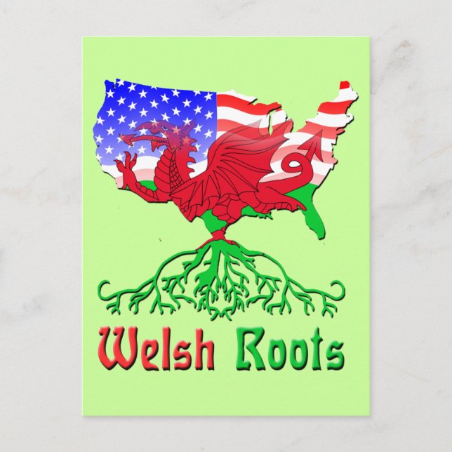 American Welsh Roots Postcards Vykort (Framsida)