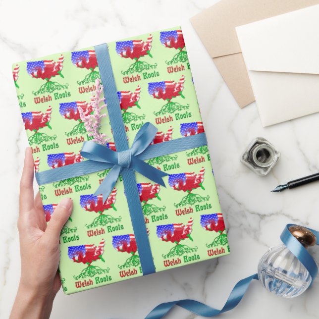 American Welsh Roots Presentpapper (Gifting)