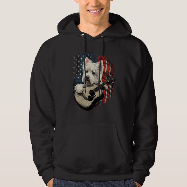 American West Highland White Terrier USA Westie Co Hoodie (Framsida)