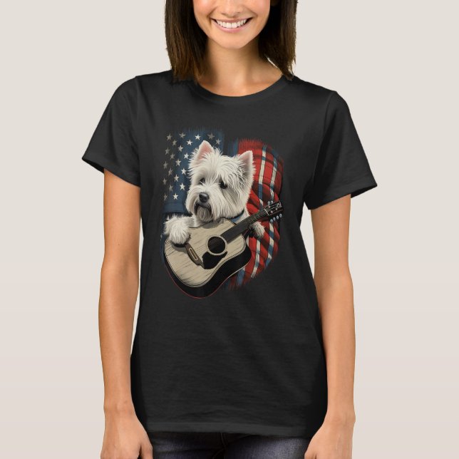 American West Highland White Terrier USA Westie Co T Shirt (Framsida)