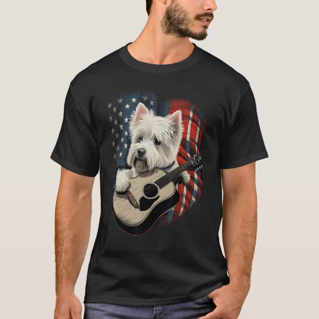 American West Highland White Terrier USA Westie Co T Shirt (Framsida)
