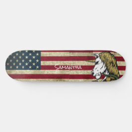 American White Unicorn Personlig Skateboard