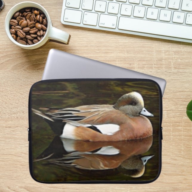 American Wigeon Anka på Pond Laptop Fodral (In Situ)