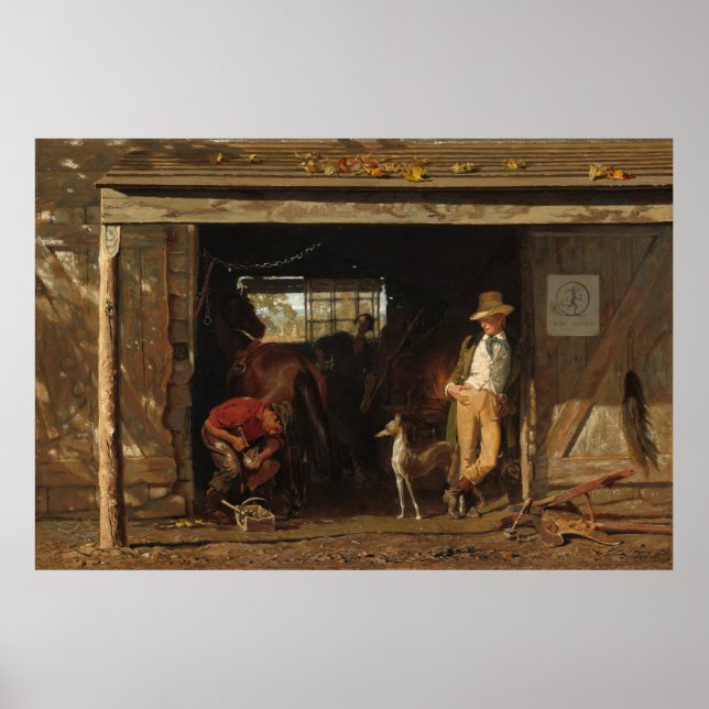 American WildWest Blacksmith och Cowboy Poster (Framsidan)