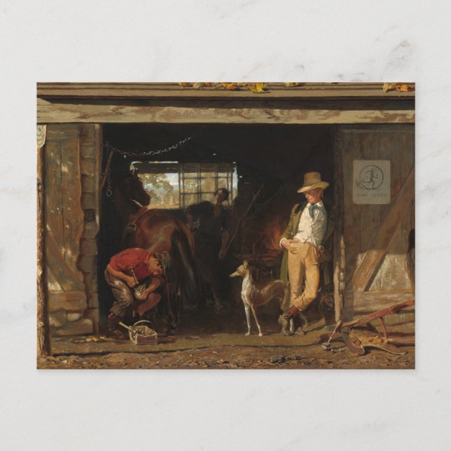 American WildWest Blacksmith och Cowboy Vykort (Framsida)