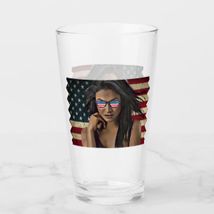 American Woman Distress American Flagga Glaskopp