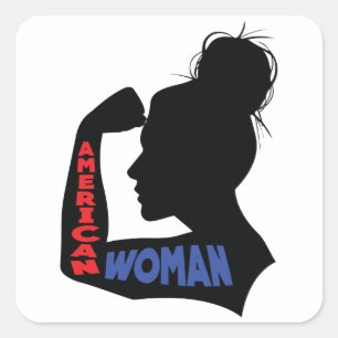 American Woman Fyrkantigt Klistermärke
