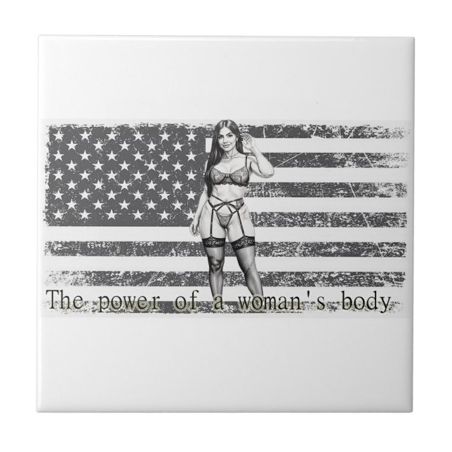 American woman Kakelplatta (Framsidan)