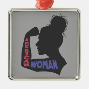 American Woman mörk grått Julgransprydnad Metall