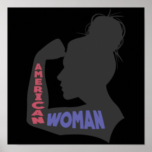 American Woman mörk grått Poster