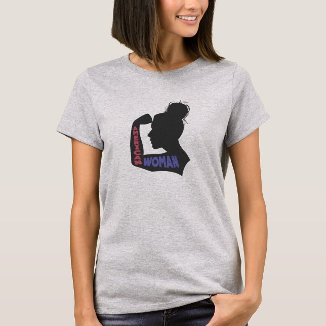 American Woman mörk grått T Shirt (Framsida)
