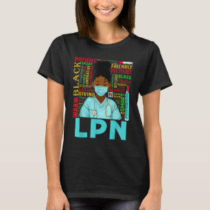 American Women Black LPN Nurse Black Histo T Shirt