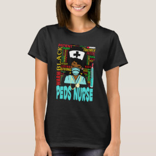 American Women Black Peds Nurse Black Hist T Shirt