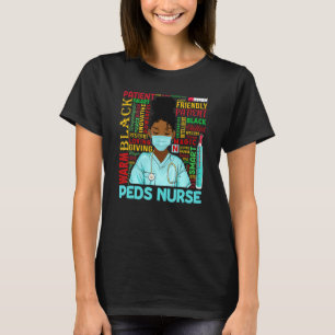 American Women Black Peds Nurse Black Hist T Shirt