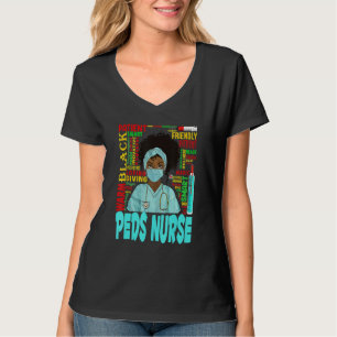 American Women Black Peds Nurse Black Hist T Shirt