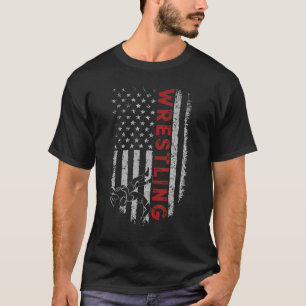 American Wrestling Apparatur US Flagga Wrestling f T Shirt