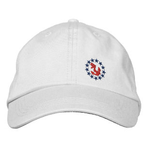 American Yacht Flagga Ensign Nautical Embroidery Broderad Keps