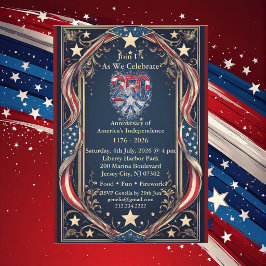 Americana 250-årsjubileum Stars and Stripes-fest Inbjudningar