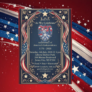 Americana 250-årsjubileum Stars and Stripes-fest Inbjudningar