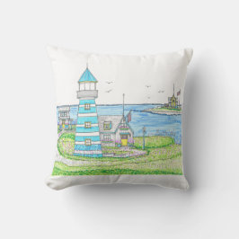 Americana 2 Lighthouse Pillow: turkos Kudde