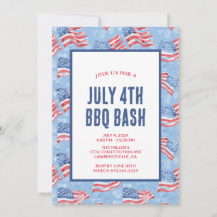 Americana 4 juli Patriotisk Festinbjudan Inbjudningar