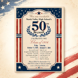 Americana 50-års klassåterträff Röd Vit & Blå Vykort